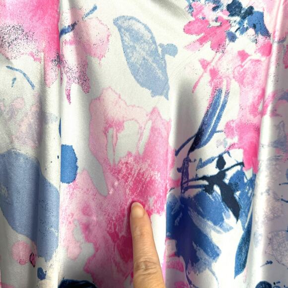 Jones New York Satin Empire Waist Fairy Floral Y2K Maxi Slip Dress Womens Size M - Picture 10 of 13